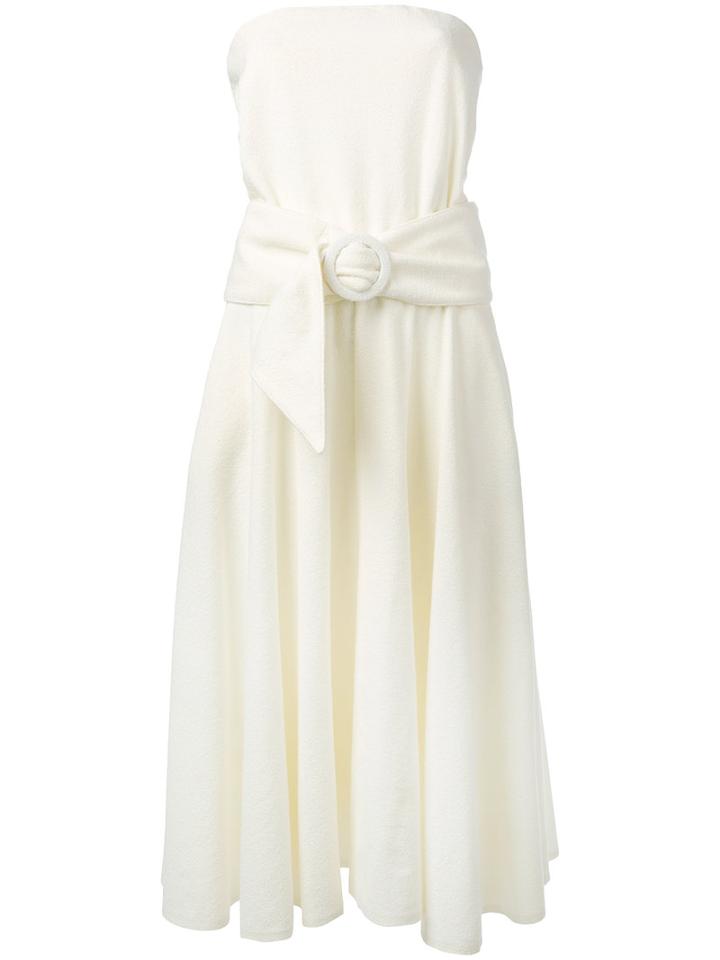 Lacoste - French Terry Strapless Dress - Women - Cotton/polyamide - 36, Nude/neutrals, Cotton/polyamide