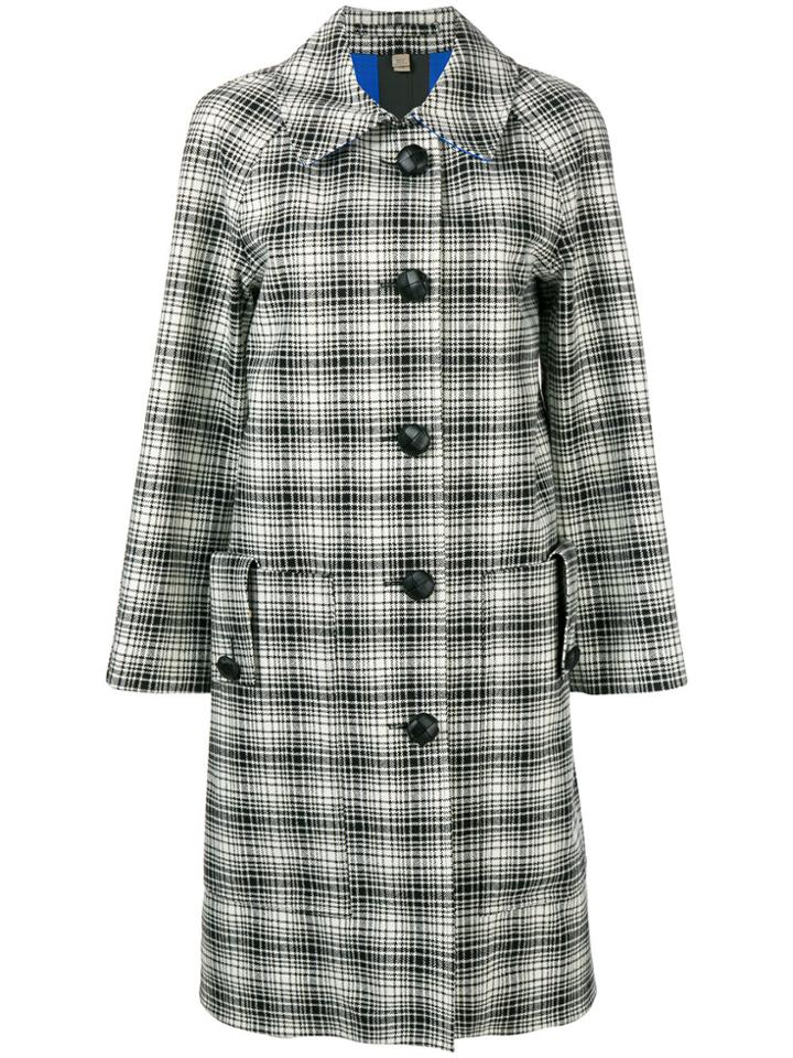 Burberry Check Coat - White