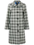 Burberry Check Coat - White