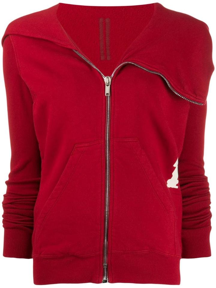 Rick Owens Drkshdw Zipped-up Sweatshirt - Red