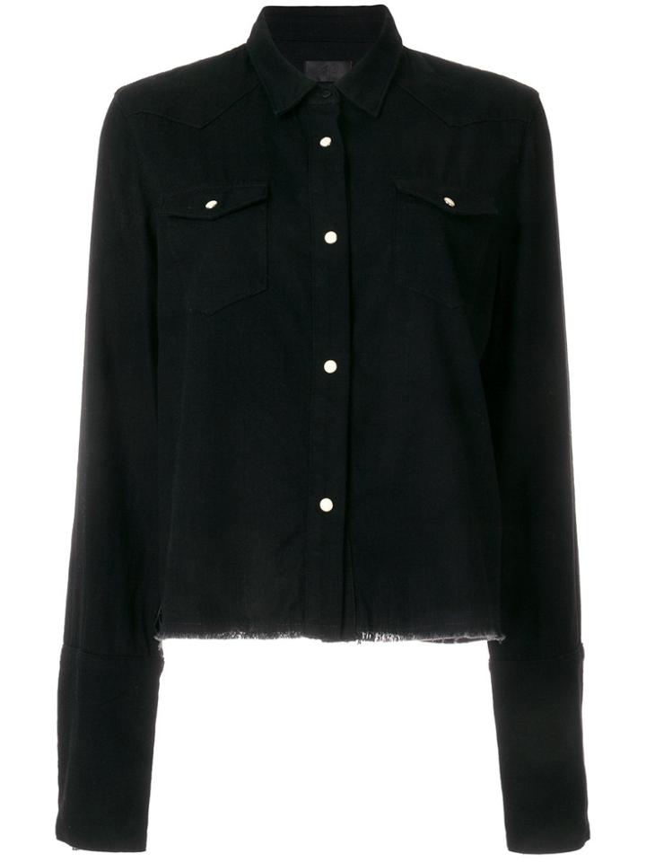 Rta Frayed Denim Jacket - Black