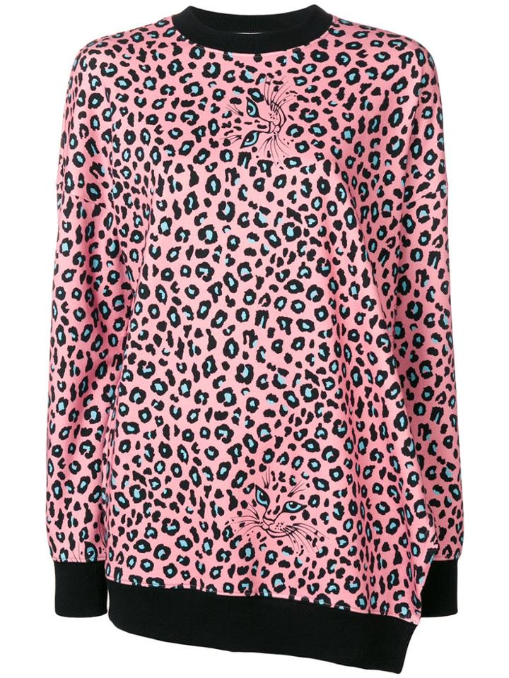 Vivetta Leopard Print Asymmetrical Sweater - Pink