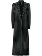 Norma Kamali Striped Single-breasted Coat - Black
