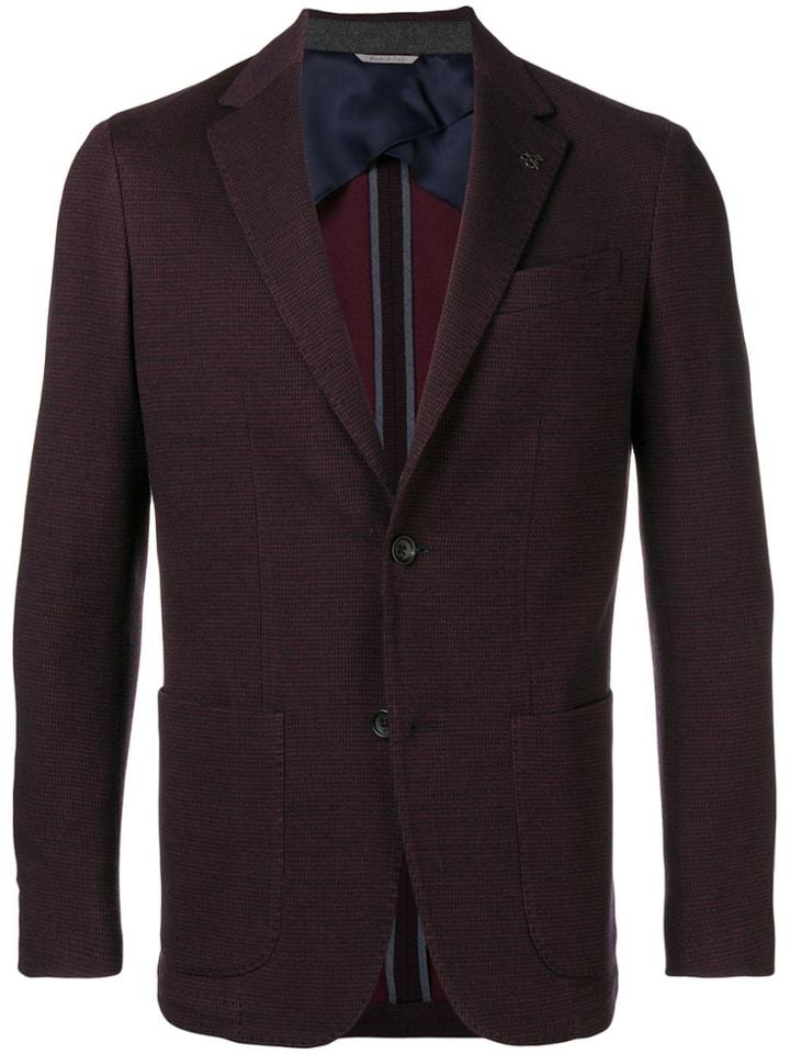 Canali Front Button Blazer - Red
