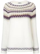 Liu Jo Intarsia Knit Jumper - White