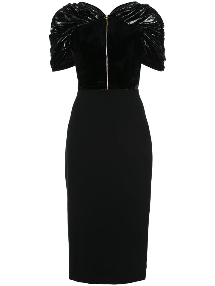 Christian Siriano Zipped Fitted Dress - Black