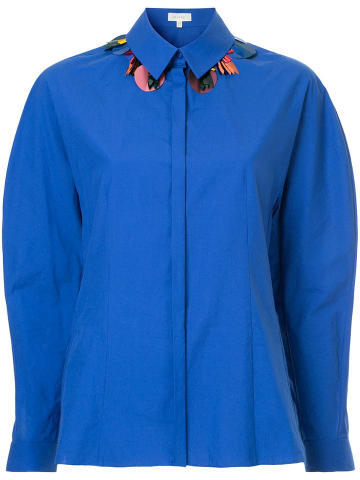 Delpozo Embellished Collar Shirt - Blue