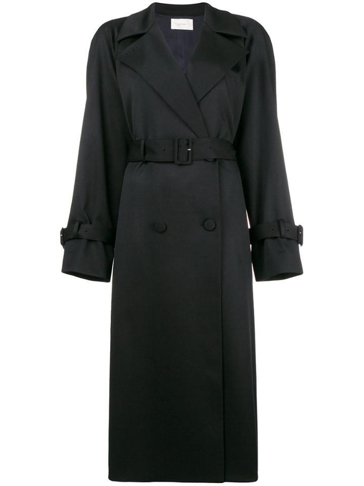 The Row Double Breasted Trench Coat - Black