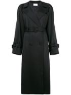 The Row Double Breasted Trench Coat - Black