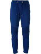 Balmain Biker Track Pants, Women's, Size: 42, Blue, Cotton/spandex/elastane