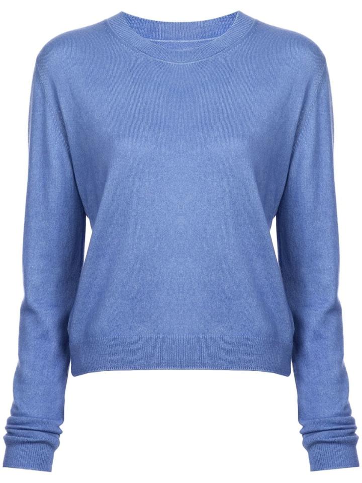 The Elder Statesman Round Neck Knitted Jumper - Purple