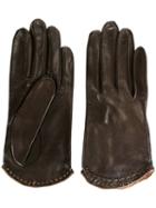 Gala Curved Cuff Glove, Women's, Size: 6.5, Brown, Silk/leather