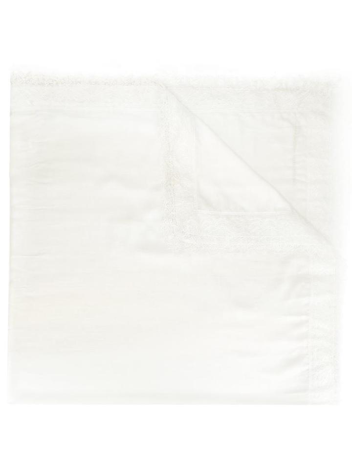 Ermanno Scervino Lace Detail Scarf, Women's, White, Modal/cashmere/silk/polyamide