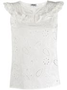 Liu Jo Embroidered Sleeveless Top - White