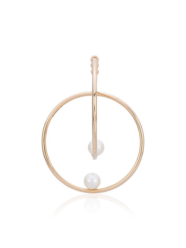 Anissa Kermiche Double Rondeur Perlee Earring - Metallic