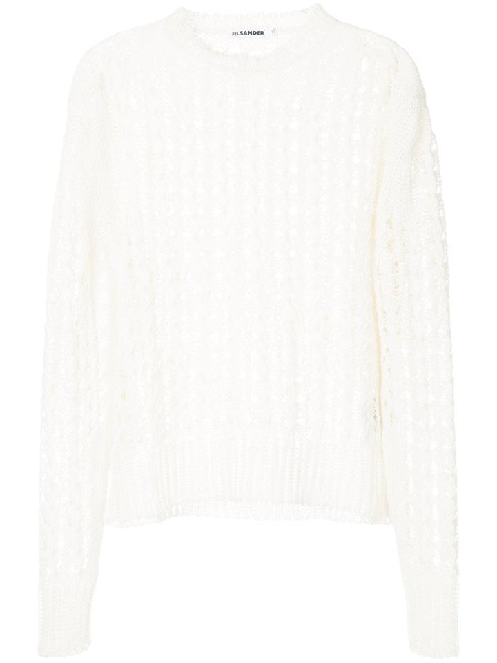 Jil Sander Open Knit Sweater - White