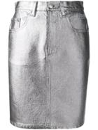 Msgm Metallic High-waisted Skirt - Grey