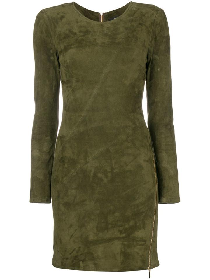 Arma Side Zip Fitted Mini Dress - Green