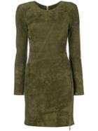 Arma Side Zip Fitted Mini Dress - Green