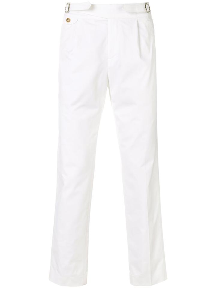 Entre Amis Straight Leg Trousers - White
