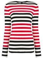 Norma Kamali Striped Sweatshirt - White