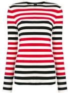 Norma Kamali Striped Sweatshirt - White