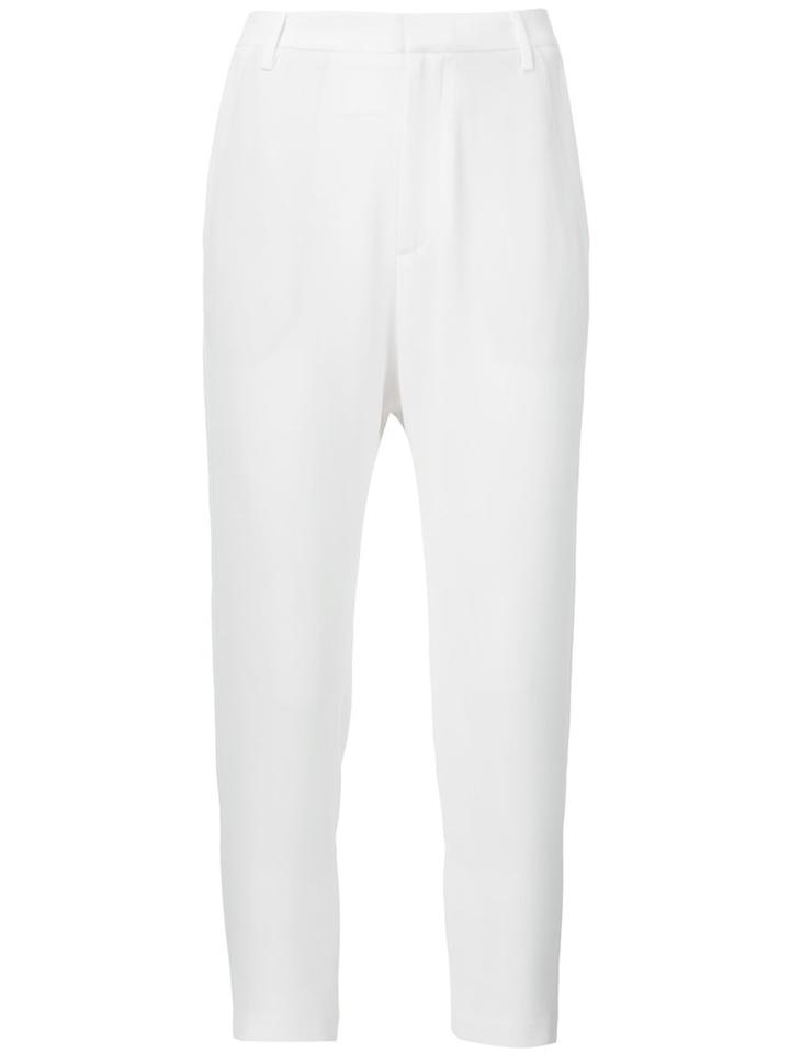 Nili Lotan Cropped Trousers, Women's, Size: 2, White, Polyester/acetate