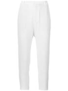 Nili Lotan Cropped Trousers, Women's, Size: 2, White, Polyester/acetate