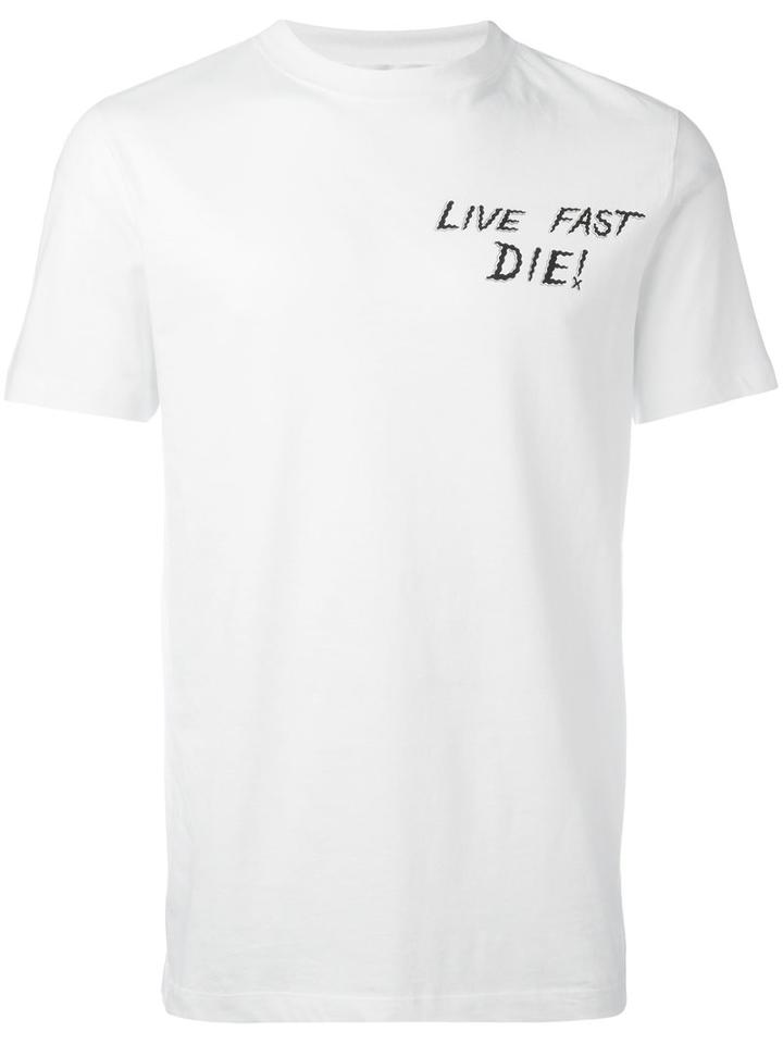 Mcq Alexander Mcqueen Live Fast Die! T-shirt, Men's, Size: Medium, White, Cotton