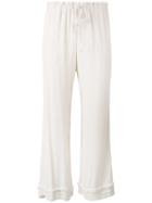 Raquel Allegra Crepe Drawstring Waist Cropped Pants - Nude & Neutrals