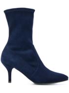 Stuart Weitzman Pointed Toe Ankle Boots - Blue