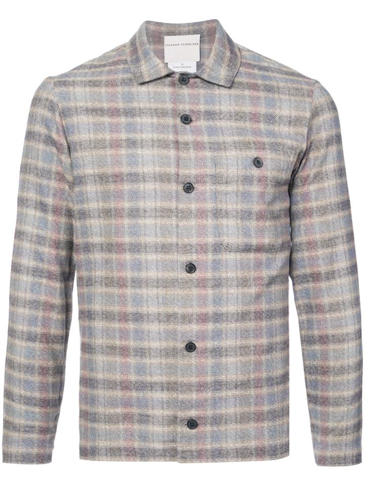 Stephan Schneider Slim Fit Plaid Shirt - Blue
