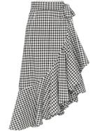 Paper London Lagos Gingham Ruffle Wrap Skirt - Black