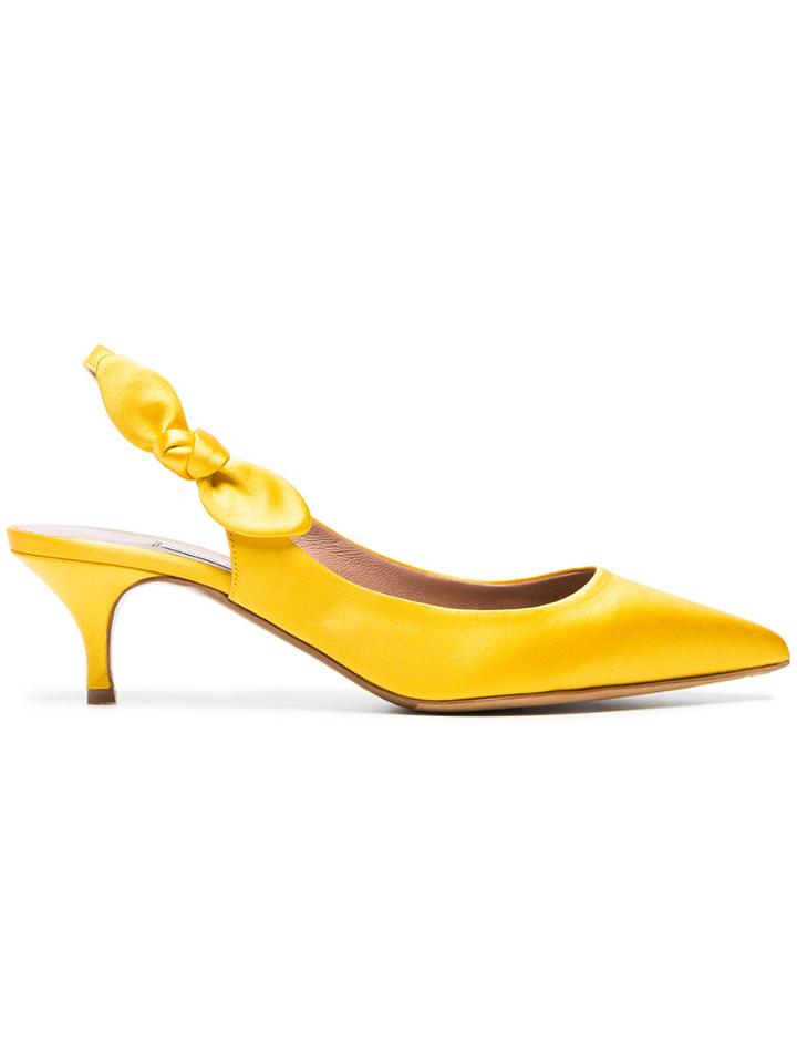 Tabitha Simmons Yellow Rise 50 Satin Slingback Pumps - Yellow & Orange