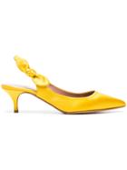 Tabitha Simmons Yellow Rise 50 Satin Slingback Pumps - Yellow & Orange