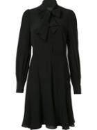 Co Tie Collar Dress, Women's, Size: Large, Black, Silk