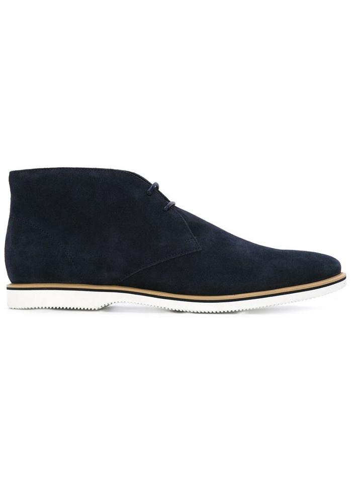 Hogan Rubber Sole Desert Boots, Men's, Size: 9, Blue, Rubber/suede/leather