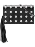 Balmain Logo Studded Clutch Bag - Black