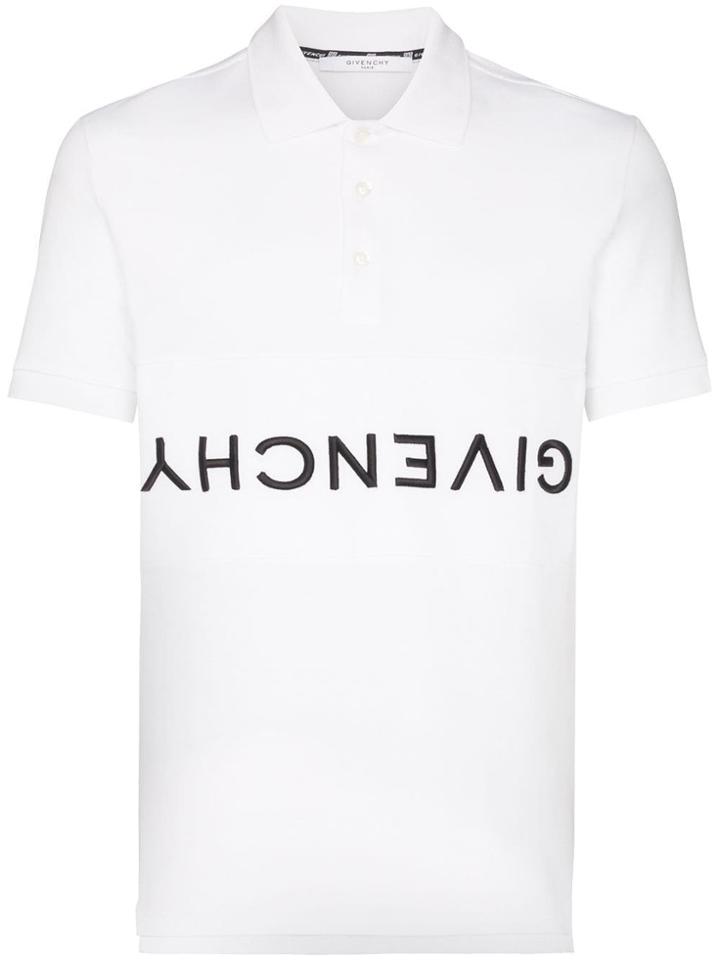 Givenchy Reverse Logo-embroidered Polo Shirt - White
