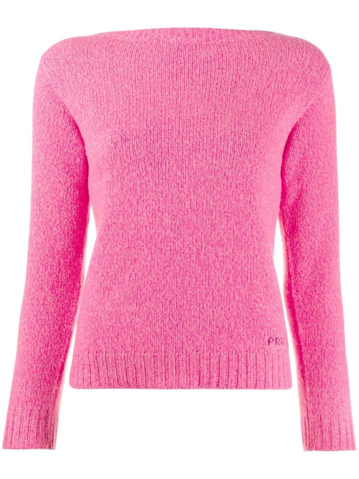 Prada Boat Neck Jumper - Pink