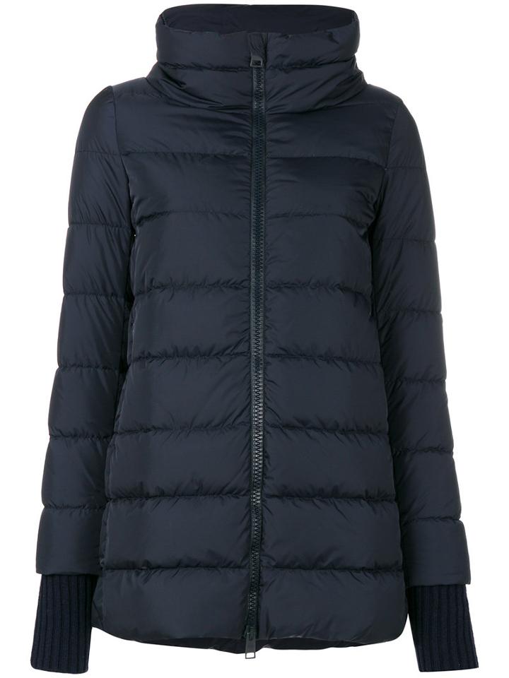 Herno - Hooded Puffer Jacket - Women - Polyamide/feather/goose Down - 46, Blue, Polyamide/feather/goose Down