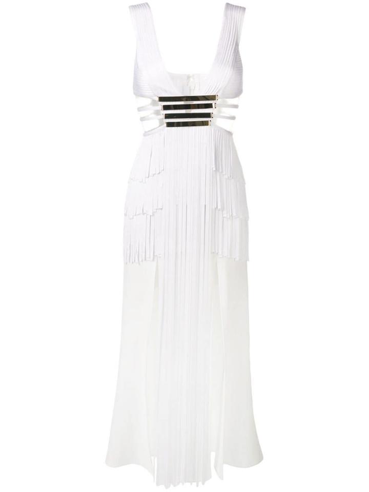 Givenchy Vintage 2000's Cutout Fringed Party Dress - White