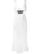 Givenchy Vintage 2000's Cutout Fringed Party Dress - White