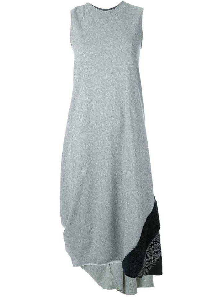 Assin Patch Detail Dress, Women's, Size: M, Grey, Cotton