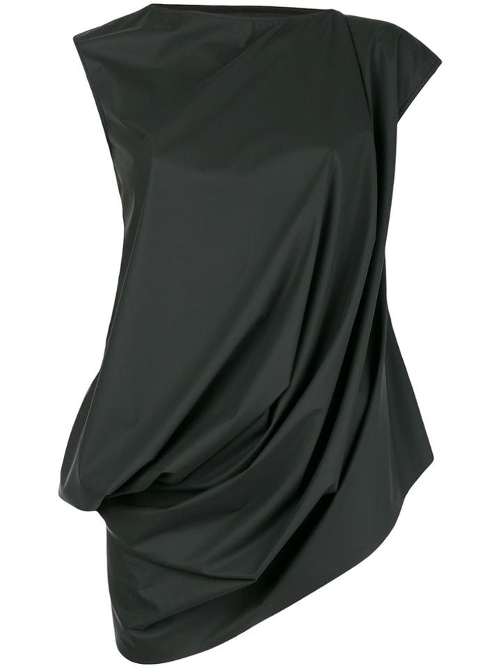Rick Owens Lilies Draped Cap Sleeve Top - Black