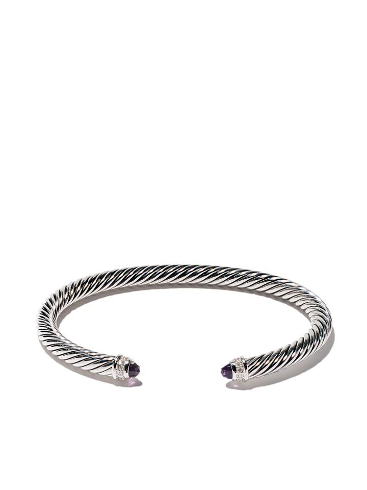David Yurman Cable Classics Amethyst And Diamond Cuff Bracelet -
