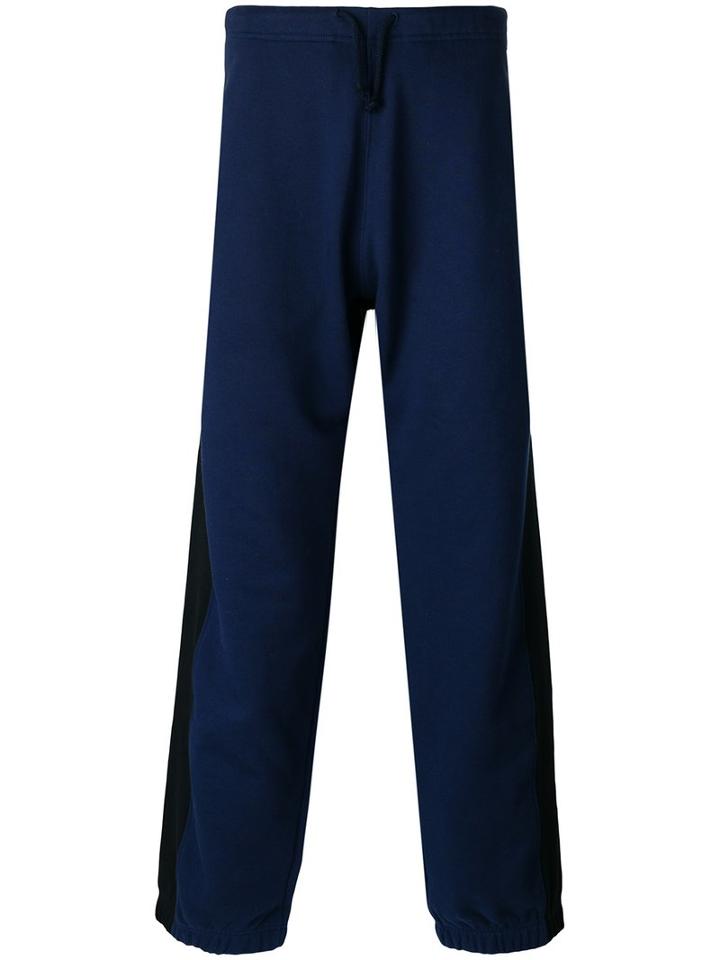 Stella Mccartney Striped Wide Track Pants, Men's, Size: Small, Blue, Cotton