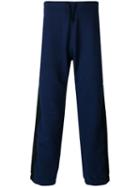 Stella Mccartney Striped Wide Track Pants, Men's, Size: Small, Blue, Cotton