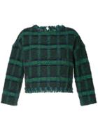 Coohem Tartan Tweed Sweater - Blue