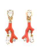 Oscar De La Renta Coral Clip-on Earrings